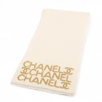 シャネル ココマーク ロゴ 21A マフラー ウール アイボリー