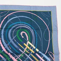 エルメス カレ90 Fouets et Badines 鞭とグリップ スカーフ シルク