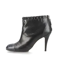 値下げ❤良品✴シャネルブーツ CHANEL シャネル ブーツ レディース37 ラムスキン カーフスキン