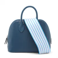 エルメス ボリード1923 ミニ18 シェーブル ディープブルー シルバー金具 K:2025年