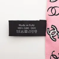 シャネル ヘアバンド 23P スカーフ シルク ピンク ココマーク