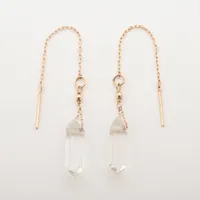 4℃ アクアマリン キュービックジルコニア ピアス K10(WG) 0.6g