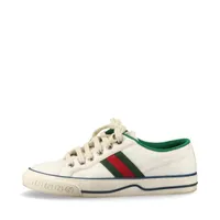 グッチ×アディダス レザー×ファブリック スニーカー 21.5cm