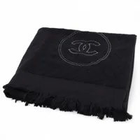 シャネル ココマーク ビーチタオル コットン ブラック