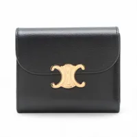 美品★セリーヌ　トリオンフ　スモール　フラップウォレット　キャンバス×レザー セリーヌ トリオンフ スモールフラップウォレット キャンバス