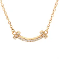 Tiffany スマイルネックレス　ミニ　ダイヤ　YG Tiffany & Co. - Tiffany Tスマイル ネックレス ミニ ダイヤ