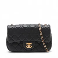 シャネル ミニマトラッセ20 ラムスキン シングルフラップ シングルチェーンバッグ ココボール ブラック ゴールド金具 ランダムプレート
