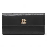 【極上の逸品】シャネル（CHANEL）キャビアスキン ガマ口長財布 CHANEL シャネル がま口財布 長財布 レディース キャビアスキン