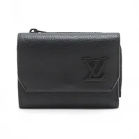 現行◆未使用級◆ポルトフォイユ ミュルティブル アエログラム ノワール 黒 ルイヴィトン LOUIS VUITTON 二つ折り財布 アエログラム