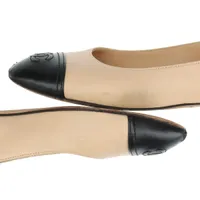 シャネル ココマーク レザー フラットパンプス 37.5C レディース