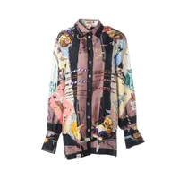 エルメス マルジェラ期 シルク シャツ 42 レディース マルチカラー