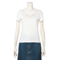 エルメス 24SS コットン Tシャツ 36 レディース ブルー 4E4615DA