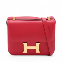 エルメス コンスタンス24 ミロワール ヴォーエプソン ルージュカザック ゴールド金具 U:2022年 ミラー付き