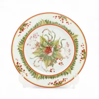 エルメス 大皿 陶器 レッド×グリーン Le jardin de pythagore