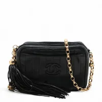 CHANEL マドモアゼル フリンジ ココマーク チェーンショルダー ラムスキン シャネル ココマーク チェーンショルダー ラムスキン フリンジ