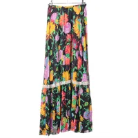 スカート Gucci Maxi-length glossy rayon skirt GG damier print silk skirt in beige and ebony | GUCCI® US