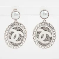 シャネル ココマーク A25C ピアス(両耳用) ラインストーン シルバー