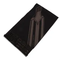 美品 エルメス マフラー 24番地のサーキット ダークグレー カシミヤ ロゴ HERMES - □極美品□ HERMES エルメス 24番地のサーキット