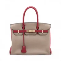 エルメス バーキン30 ルトゥルネ トリヨンクレマンス トゥルティエールグレーxルビー ゴールド金具 Z:2021年 パーソナルオーダー