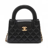 シャネル マトラッセ レザー 2WAYショルダーバッグ ブラック ゴールド金具 ランダムプレート AS4416