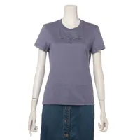 新品未使用 エルメス 24SS H刺繍 Tシャツ 4E4615DA ブルー 36 エルメス 24SS コットン Tシャツ 36 レディース ブルー 4E4615DA