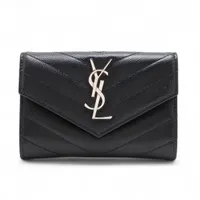 YSL ブラック 長財布 チェーンステッチ Yves Saint Laurent Beaute - サンローラン 斜め掛け チェーン