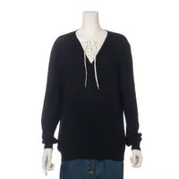 プラダ 22SS カシミヤ ニット 38 レディース ブラック P24P1Z レース