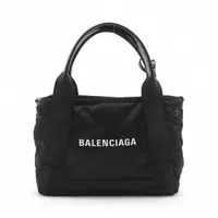 ★新品★【バレンシア】パンプス　36 ・23cm ブラック バレンシアガ ネイビーカバスXS キャンバス×レザー 2WAY