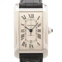 カルティエ タンクマスト WSTA0042 SS×革 QZ シルバー文字盤 A3394875