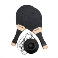 シャネル ココマーク ラケット ウッド ブラック ボール付属 有