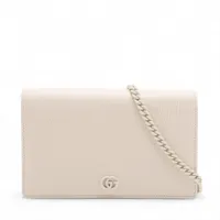 グッチ レザー チェーンウォレット ホワイト 846462 AP126902