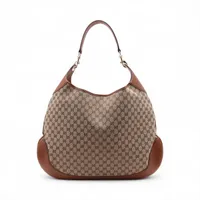 グッチ　ショルダーバッグ ベージュ ブラウン GGキャンバス レザー 未使用級 グッチ GGキャンバス キャンバスxレザー ショルダーバッグ ベージュx