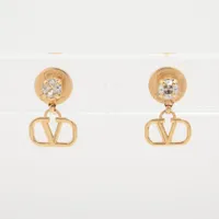 極美品✨ヴァレンティノ Vロゴ ピアス アクセサリー　ゴールド　ラインストーン Amazon | ヴァレンティノ Vロゴ シグネチャー メタル クリスタル