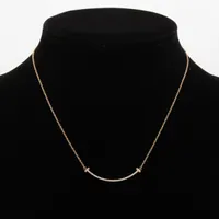 ティファニー Tスマイルスモールネックレス 750 yg ティファニー Tスマイル スモール ダイヤ ネックレス 750(YG