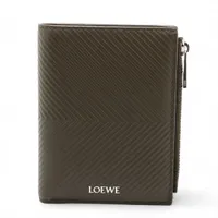 ロエベ 三つ折り財布 トライフォールドウォレット グレージュ アナグラム LOEWE - □新同□ ロエベ アナグラム トライフォールド