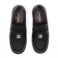 CHANEL ココマーク ターンロック マトラッセ ローファー 39 シャネル(CHANEL)シャネル マトラッセ ココマーク ハートターンロック