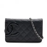 シャネル カンボンライン ラムスキン×パイソン ショルダーバッグ