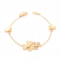 アーカー クローバーディアリー ダイヤ ブレスレット K18(YG