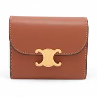 美品★セリーヌ　トリオンフ　スモール　フラップウォレット　キャンバス×レザー CELINE セリーヌ 財布 三つ折り財布 スモール フラップ