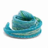 エルメス プリーツカレ スカーフ シルク ブルー Au bord de l 