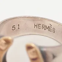 エルメス ホースシュー リング 51 925×750 7.8g ゴールド×シルバー 