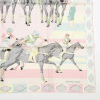 エルメス カレ90 LES PONEYS DE POLO ポロ スカーフ シルク ピンク