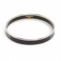 HERMES ブラック レジン バングル エルメス バングル レジン ブラック×ブルー AP089529｜中古