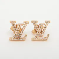 ルイヴィトン M00607 ナノグラムプラネットLV ロゴ ピアス イヤリング ヴィトン M00607 ブックルドレイユ ナノグラム プラネットLV