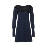 ブラミンク ウール ニットワンピース 38 レディース ネイビー 7926-231