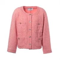 第1ボタン欠品 CELINE ツイード ピンク ジャケット 42 第1ボタン欠品 CELINE ツイード ピンク ジャケット 42 CELINE