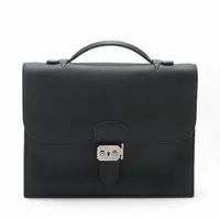 エルメス サックアデペッシュ38 ボックスカーフ ブラック