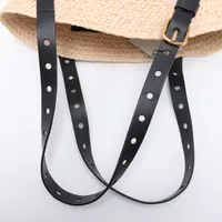 ロエベ パンチホール バスケット スモール ラフィアxレザー カゴバッグ