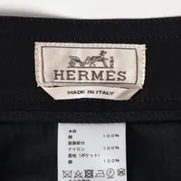 エルメス 23AW コットン スラックス 48 メンズ ブラック 36522000