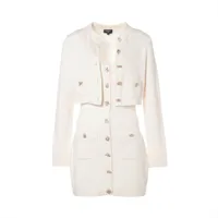 シャネル ココボタン P73 カシミヤ アンサンブル 34 レディース アイボリー  P73483K10530/P73484K10530